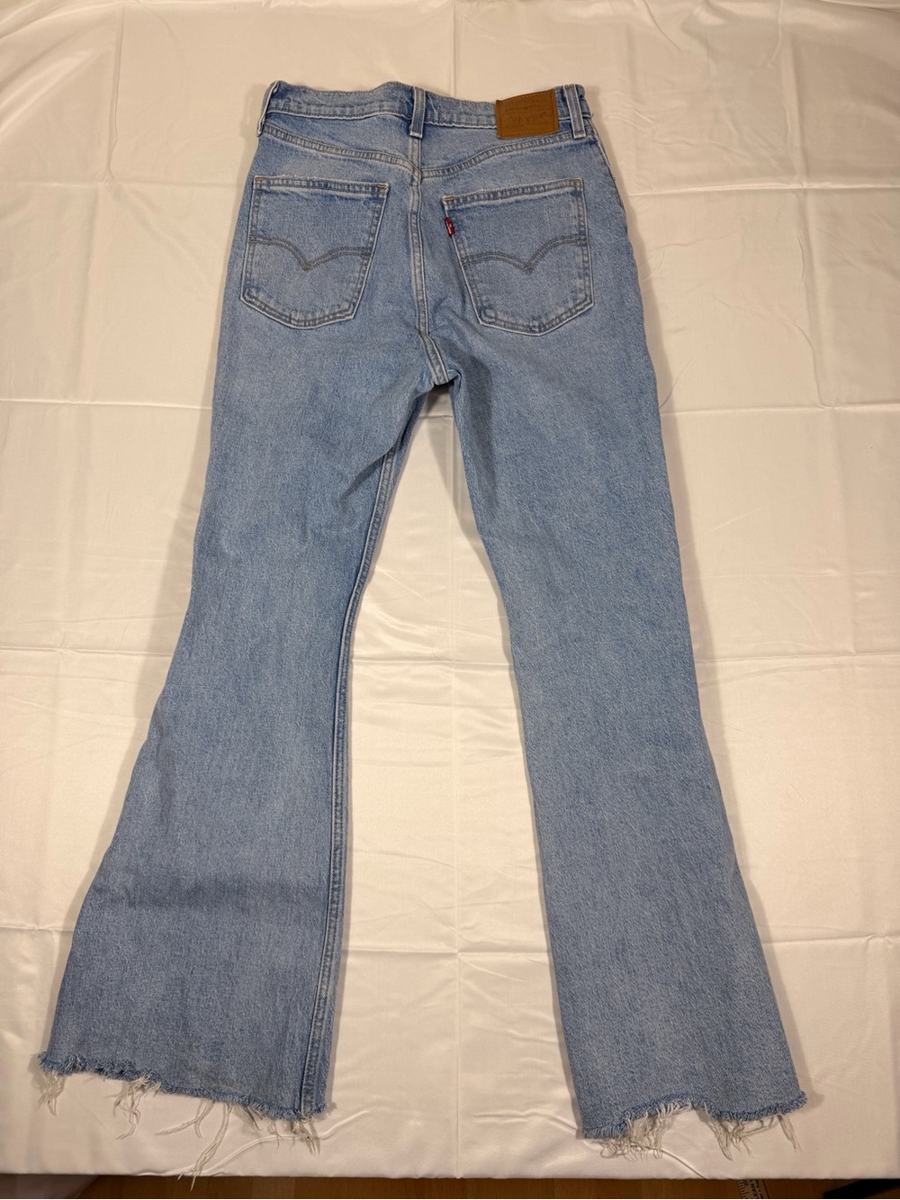 Levi’s 70s High Light Blue Distressed Flare Jeans - Picture 11 of 13